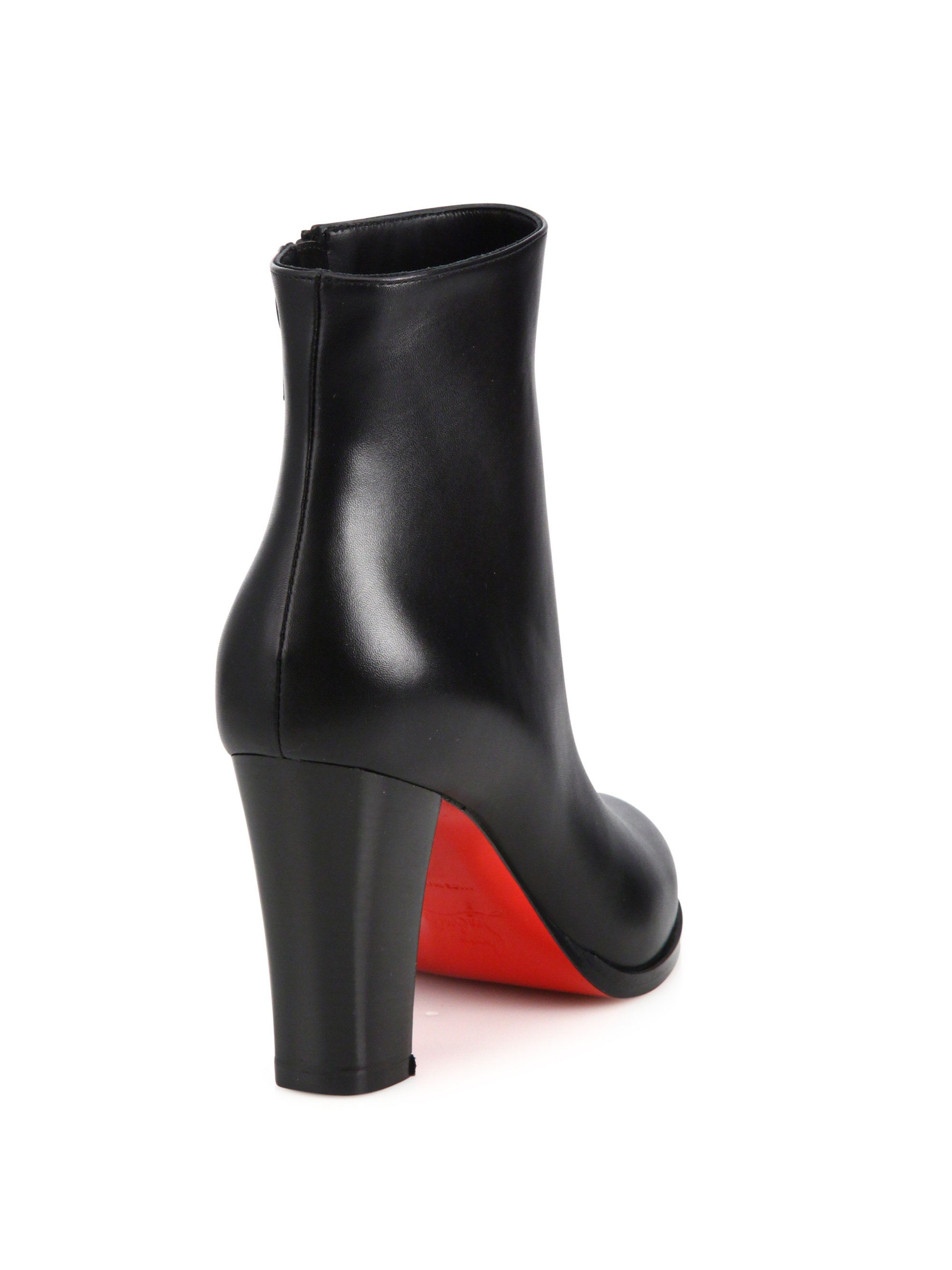 Christian Louboutin Adox 85 Leather Booties in Black | Lyst